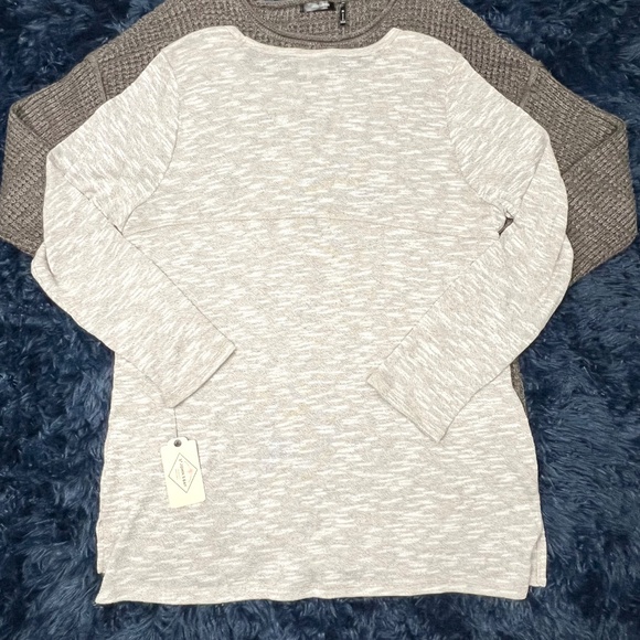 🔥2/$10 NWT🤩 |•ST. JOHN'S BAY•| Lightweight Spring Sweater Khaki Tan/Snowdrift XL - Picture 5 of 12